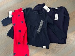 NWT Baby Gap navy red heart VALENTINE 2-piece pants t-shirt SET 12 18 2 2T