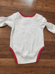 Baby Girl My First Christmas Holiday 4-Piece Outfit White & Red Gift, Newborn
