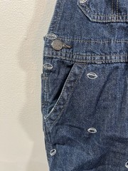 Oshkosh B’Gosh Denim Overalls Blue With Embroidered Footballs size 2T