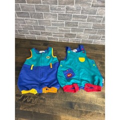 Vintage Gymboree Newborn Romper Set Colorblock Cotton 90s Car Blue Teal 2pc