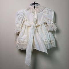 Vintage Christening Gown Dress Girl Baby Lace Ivory Heirloom Baptism Prairie