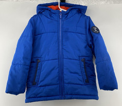 Carter’s Black Kids Size 4 Puffer Jacket Blue Sherpa Lined Hooded Orange Winter
