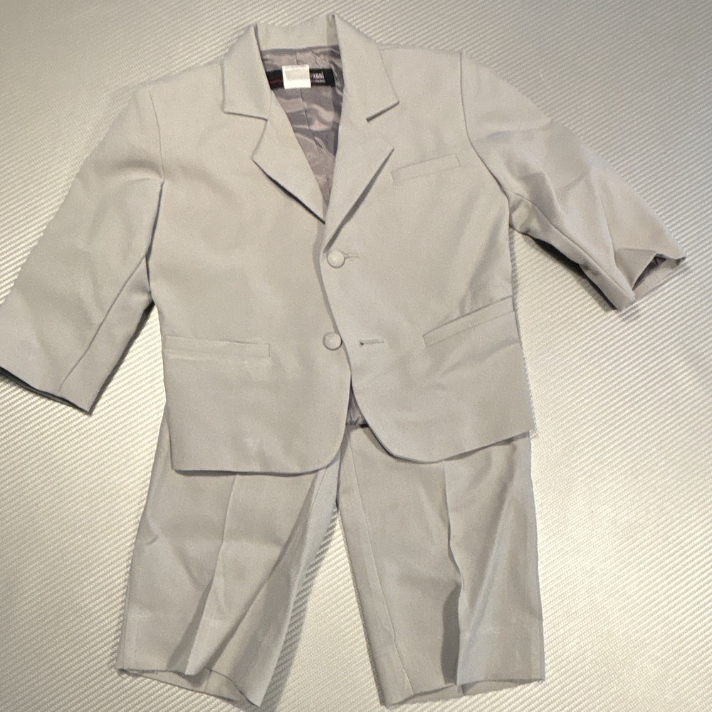Gino Giovanni 2T Gray Toddler 2-Piece Suit Set Jacket & Pants Polyester Solid