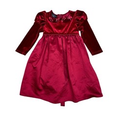 Biscotti Toddler Girls Velvet Floral Ribbon Special Occasion Dress Holiday 3T