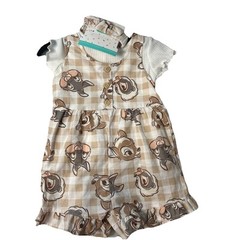 BNWT Girls 12 months (3) Piece BAMBI DISNEY set So cute Shortall Flower Skunk