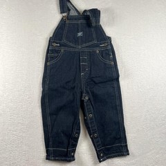 OshKosh Blue Overalls Baby Boys 18M Blue Denim Bib Snap Crotch Adjustable Straps