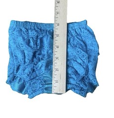 Blue Lace Bloomers Ruffles Diaper cover pageant size medium (14 inch waist) NEW