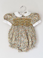 Laurenza’s Baby Girls Fall Floral Smocked Romper