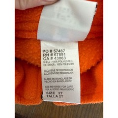 NFL Team Apparel Cincinnati Bengals Toddler Fleece 1/4 Zip Pullover Orange 2T