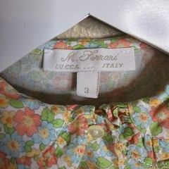 M. Ferrari Lucca Italy Girls Floral Ruffle Collar Button Down Shirt Size 3