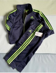 New ADIDAS Boys 12 Months Navy Tracksuit Track Suit Set Baby Toddler NWT