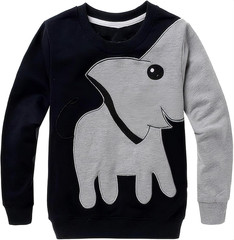 Boys Sweatshirts Cute Elephant Shirts Clothes Kids Pullover Hoodie Toddler Long