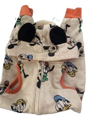 Disney Baby Hooded Zip Romper One-Piece 0-3M Mickey & Friends Character Print