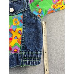 Vintage 90s Zerot Ondo Made in Italy Colorful Denim Jacket Toddler 9-12M