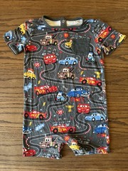 Little Sleepies Short Sleeve Romper 3T; Disney Pixar Cars; 95% Bamboo 5% Spandex