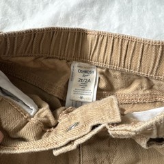 OshKosh B’gosh Toddler Boys 2T Beige Corduroy Khakis Pull On Pants with Pockets
