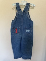 Vintage Thomas The Tank Train Boys Overalls Denim 3T Embroidered Patch Excellent