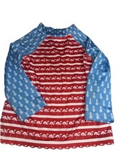 Chubbies Rash Guard Swim Shirt 3T Red Blue Pineapple