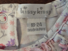 Kissy Kissy Floral Dress Size 18-24 months made of 100% Peruvian Pima Cotton