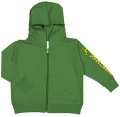 NEW John Deere Green Zip Hoodie Sweatshirt Arm Logo 6M, 12M, 18M, 2T, 4T, 5/6