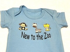 Baby One Piece Bodysuit NEW to the ZOO #2 Monkey Giraffe Tiger 3-6 Months