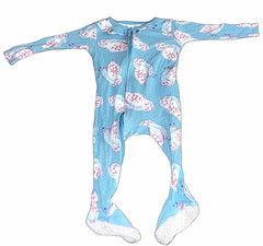 Carter’s Footed Zip Cotton One-Piece Sleeper, Blue White Owl Print 12M