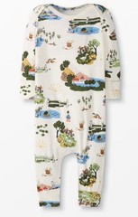 Hanna Andersson Duck Pond Organic Cotton One Piece Romper Pajamas Sleeper 3T