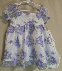 NWT Rare Editions Size 18 Month Girls 2 Piece Dress And Bloomer Set Mesh W…