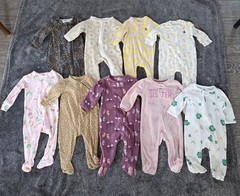 Baby Girl 0-3M Sleeper Lot Of 9 Floral Butterflies Easter Gap Carter’s