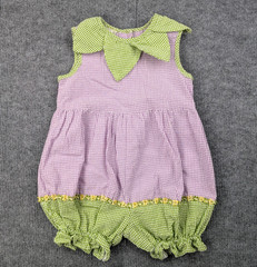 Vintage Poetica One Piece Romper Toddler 2T Seersucker Garden Flower Novelty USA