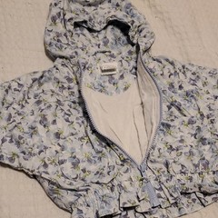 Vintage In. Design Girls 4T Hooded Lined Full Zip Floral Jacket Blue Periwinkle