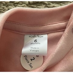 NORDSTROM Baby Pink Velour Sweatshirt & Pants Set Sz 6 mos NWT 2-Piece Set