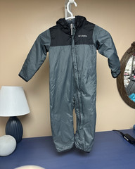 Columbia Interchange Hooded Full Zip Snowsuit Ski Winter 18-24M Gray/Black