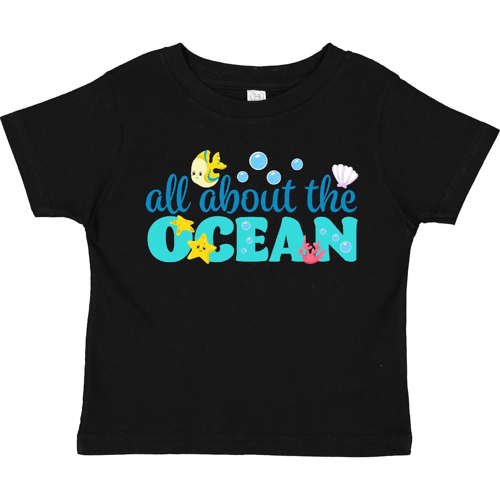 Inktastic All About The Ocean Toddler T-Shirt Beaches Sea Life Fish Starfish Fun