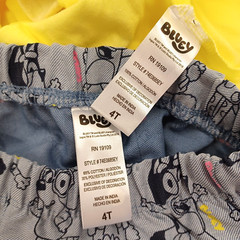 Bluey Girls T-Shirt & Shorts Set-4T-Yellow-Blue-Snickers-Coco