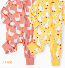 2-Pack Bamboo Baby Footless Pajamas Soft Snug Fit Sleepers 0-3 Months Unisex