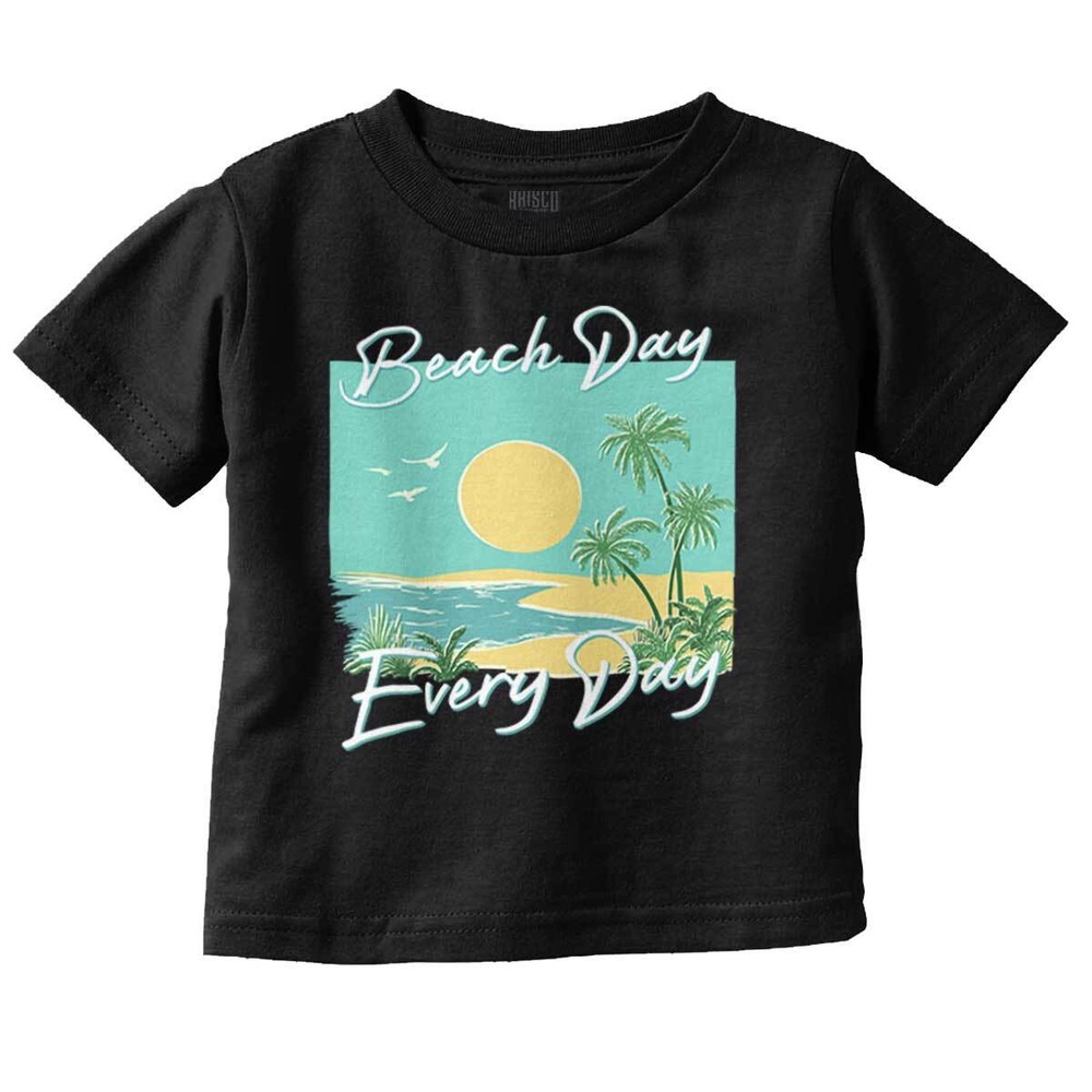 Retro Beach Day Every Day Summer Sunrise Toddler Boy Girl Youth T Shirt Tee