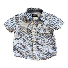 OshKosh B’gosh Baby Boy Shark Shirt 12M Navy White Top