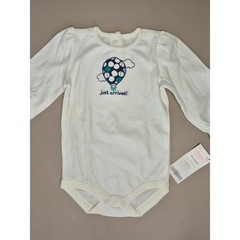 Gymboree Cream Long-Sleeve One-Piece with Navy & Teal Hot Air Balloon
