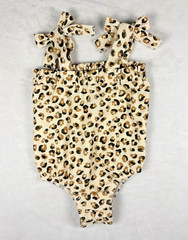 Mud Pie Baby Girl Leopard Swimsuit 12-18M Pink Tutu One Piece UPF 50+ NWT