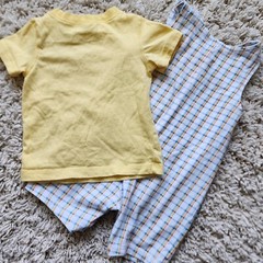 First Impressions: “Giraffe” Romper (+ T-Shirt), Size Boys 12M, Color Blue