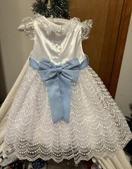 BEATRICE & GEORGE WHITE EMBROIDERED TULLE DRESS 18 Months