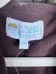 Aran Toggle 2 Button Jacket Beige And Brown With Shamrock Patch 12M