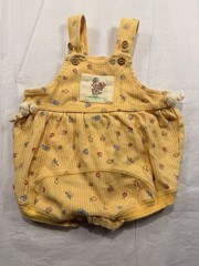 Lullaby Club Baby Girl Bubble Romper Yellow Floral Butterflies 3-6M Cotton