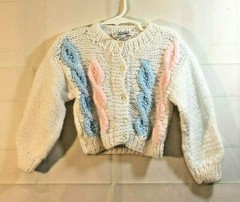 Grazia Chunky Cardigan Sweater Hand Knit Toddler Kids Made In Italy Size 2