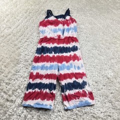 Tommy Bahama Jumpsuit Girls 3T Red White Blue Tie Dye Strappy Romper Outfit