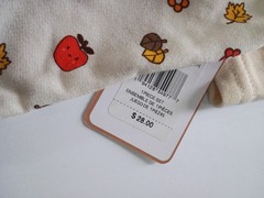Magical Kids Baby Girl Dress, Oatmeal Color sz 9 Months Fall Apples Leaves