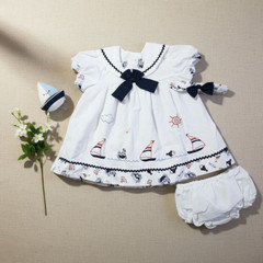 New Baby Girl Dress Set with matching headband underwear size 6 to 9 months