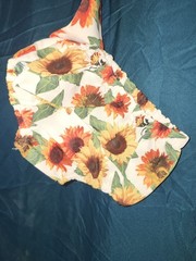 Toddler Sunflower Floral Square Neck Ruffle Flared Long Sleeve Crop Blouse