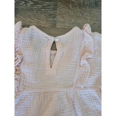 7 For All Mankind Baby Girl Pink Gauze Cotton Embroidered Ruffle Top 3T #5